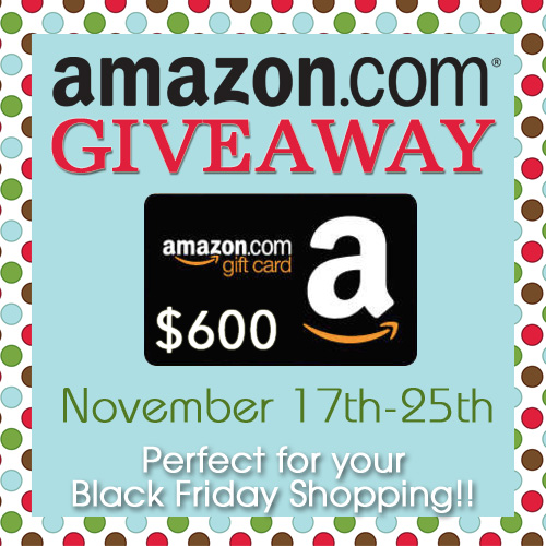 $600 Amazon Gift Card Giveaway!