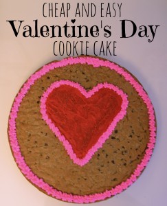 Cheap and Easy Valentine’s Day Cookie Cake