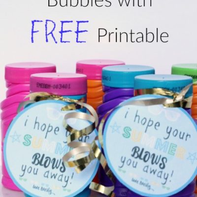 End of Year Gift: Bubbles with FREE Printable