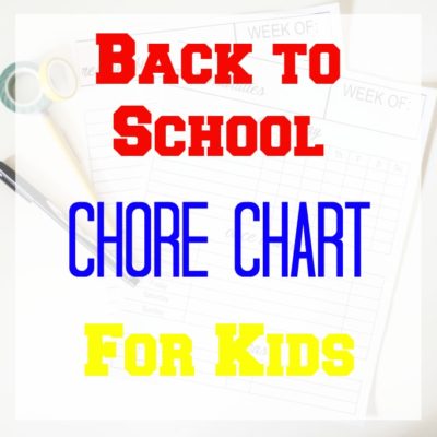 Back to School Chore Chart for Kids