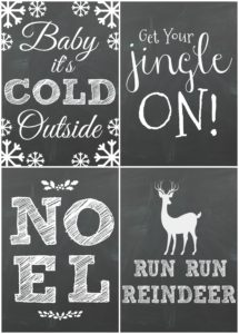 Free Christmas Chalkboard Printables! These DIY Christmas Printables are super cute and fun! Farmhouse style Christmas Printable