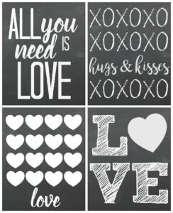 Free Valentine's Day Chalkboard Printables