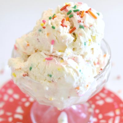 No-Churn Funfetti Cake Batter Ice Cream