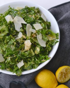 Super food Kale Salad with Parmesan Cheese