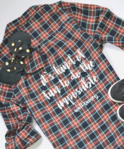 Flat lay of Disney Shirt with Quote