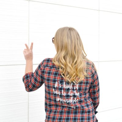 DIY Walt Disney Quote Plaid Shirt