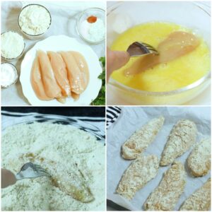 Gluten Free Chicken Strips- Step by Step Process